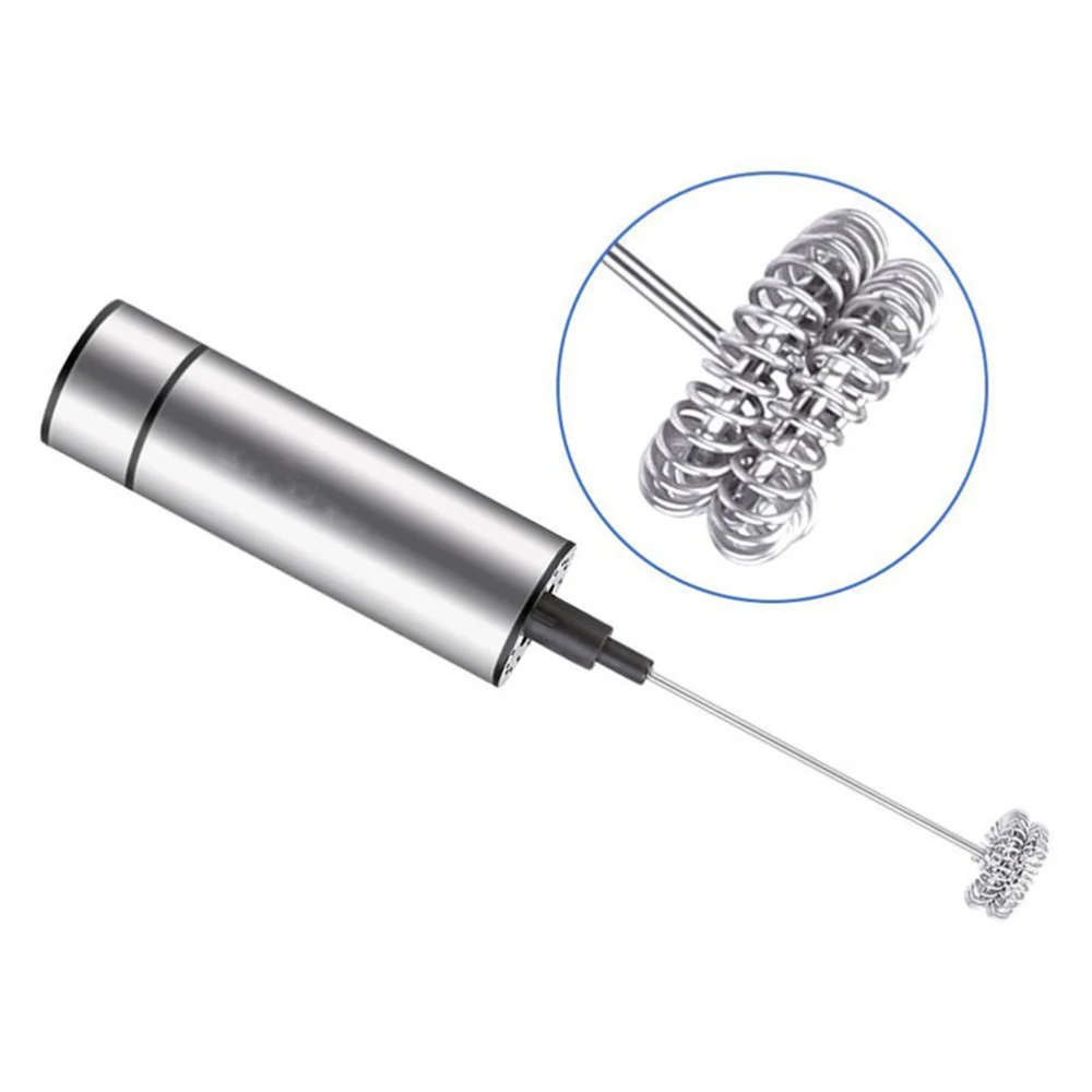 

Stainless Steel Electric Frother Handheld Espresso Mixer Coffee Stirrer for Home Cafe