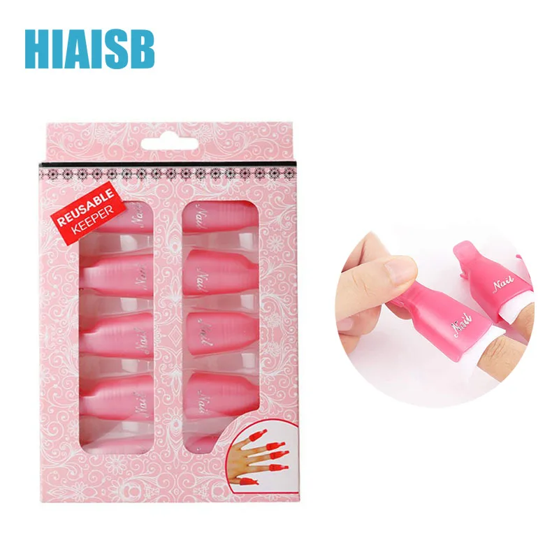 

10PCS Arcylic Nails Gel Remove Clips Tools Supplies Soak Off Cap Tips Wrap Poly UV Gel Art Press on Nail Polish Remover