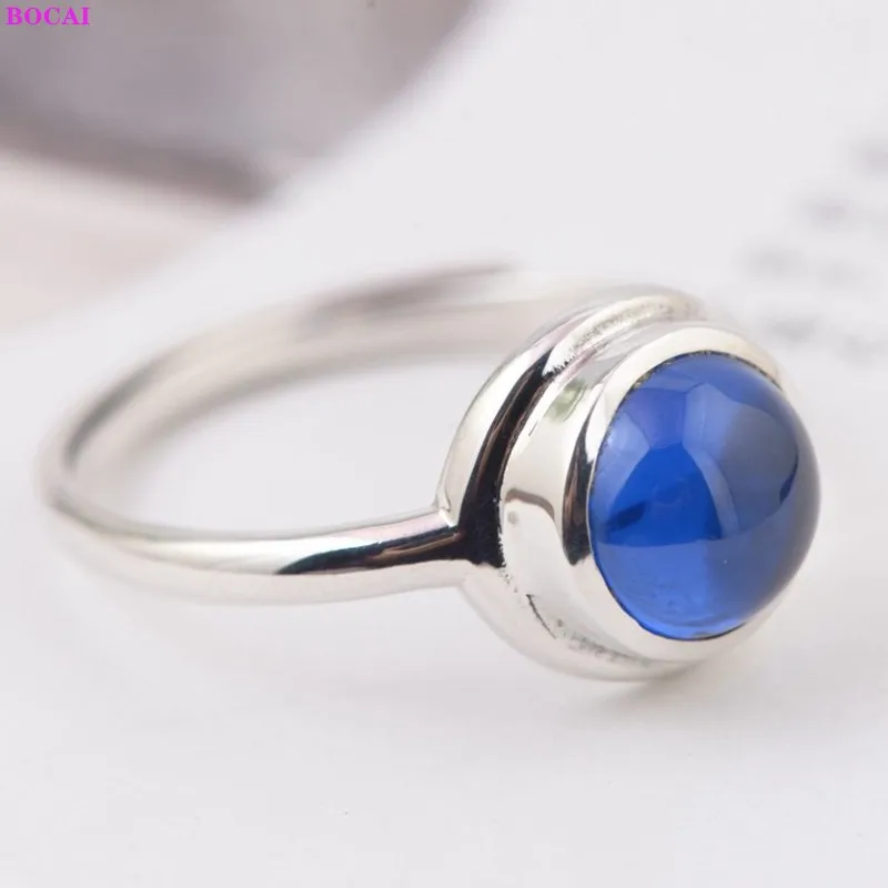 Женское кольцо из серебра 925 пробы с синим корундом | Украшения и аксессуары