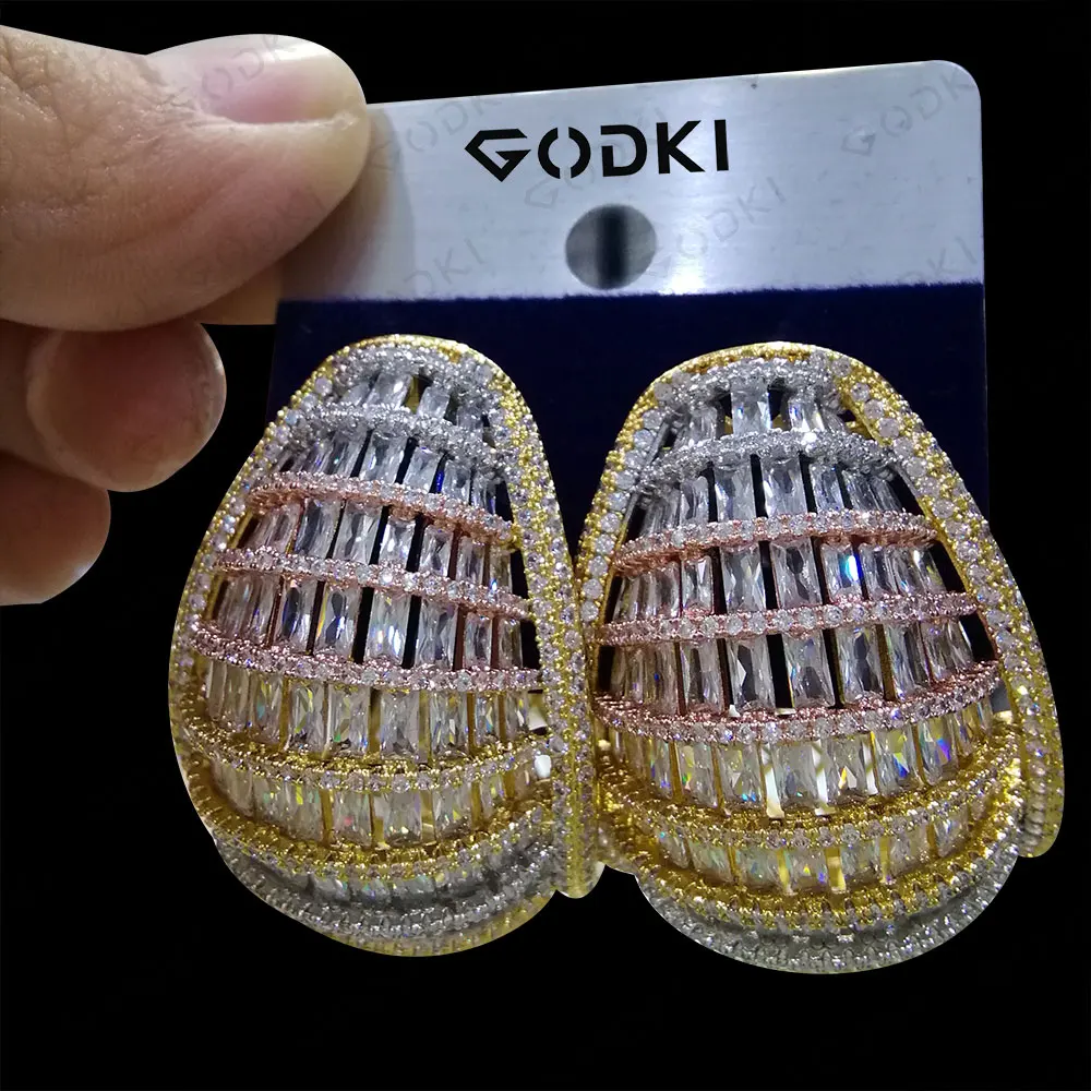 GODKI 2020 Роскошные Эффектные серьги-кольца для женщин Свадебные с кубическим