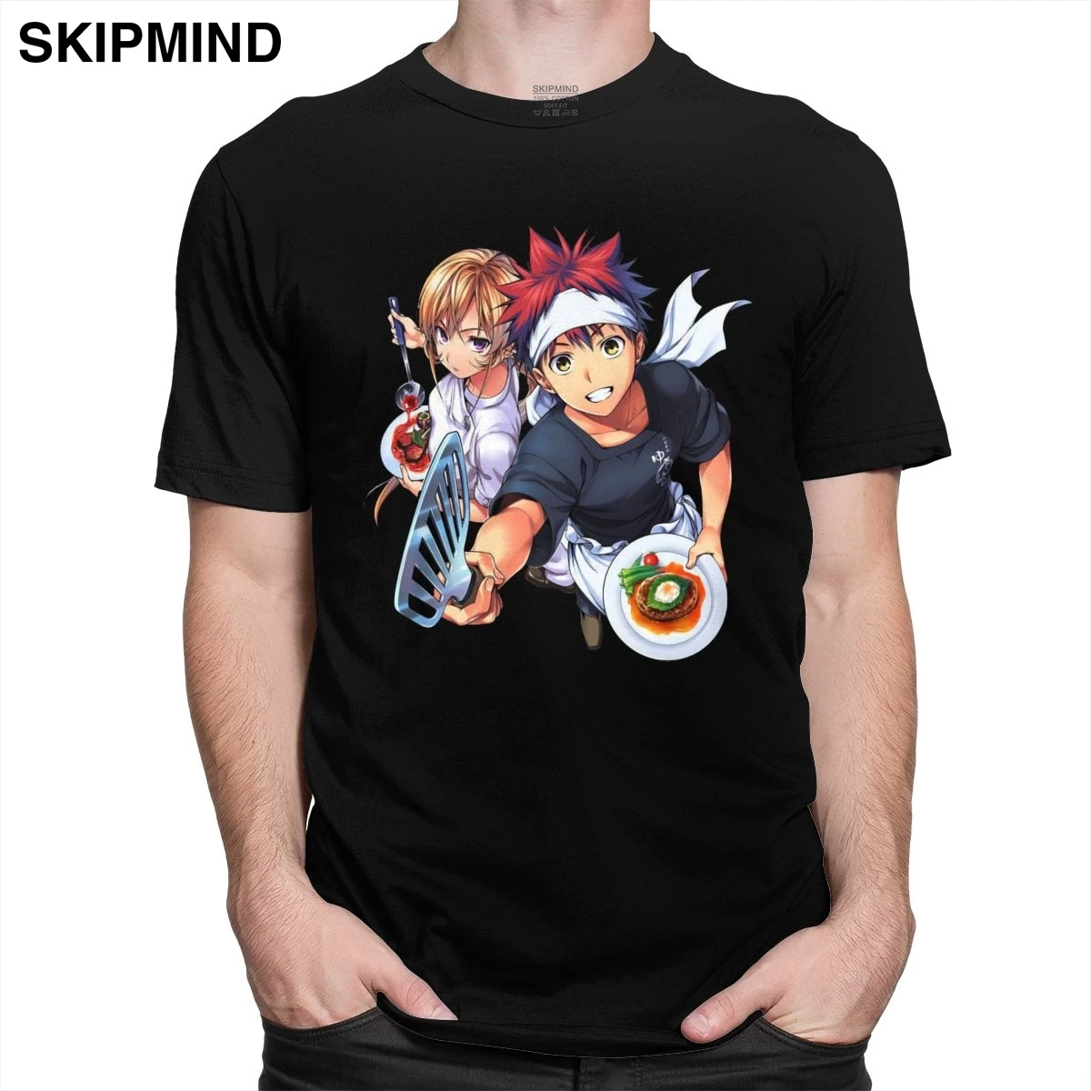 Уникальная мужская футболка Shokugeki No Soma с коротким рукавом и круглым вырезом