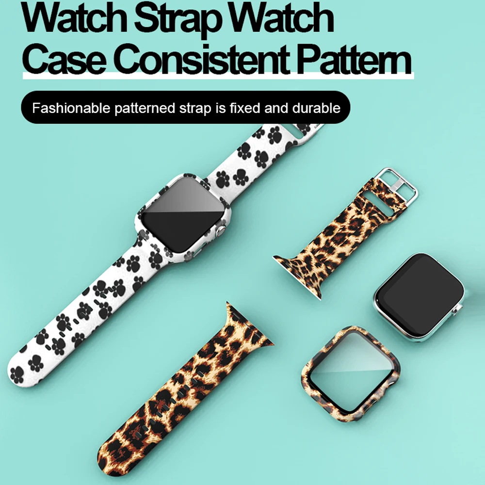 For Apple Watch Band 44mm 40mm 38mm 42mm With Ultra-Thin Glass Screen Protector Case ,for iWatch Series 6 5 4 3 2 Se Accessories