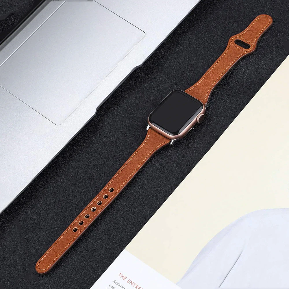 

Тонкий ремешок для Apple watch band 40 мм 44 мм iWatch 38 мм 42 мм 44 мм, браслет из натуральной кожи для наручных часов Apple watch 6 5 4 3 se band