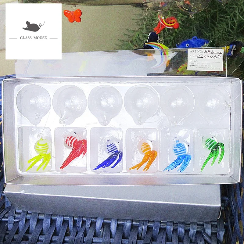 Плавающий стеклянный Осьминог аквариум украшения миниатюрные статуэтки ручной
