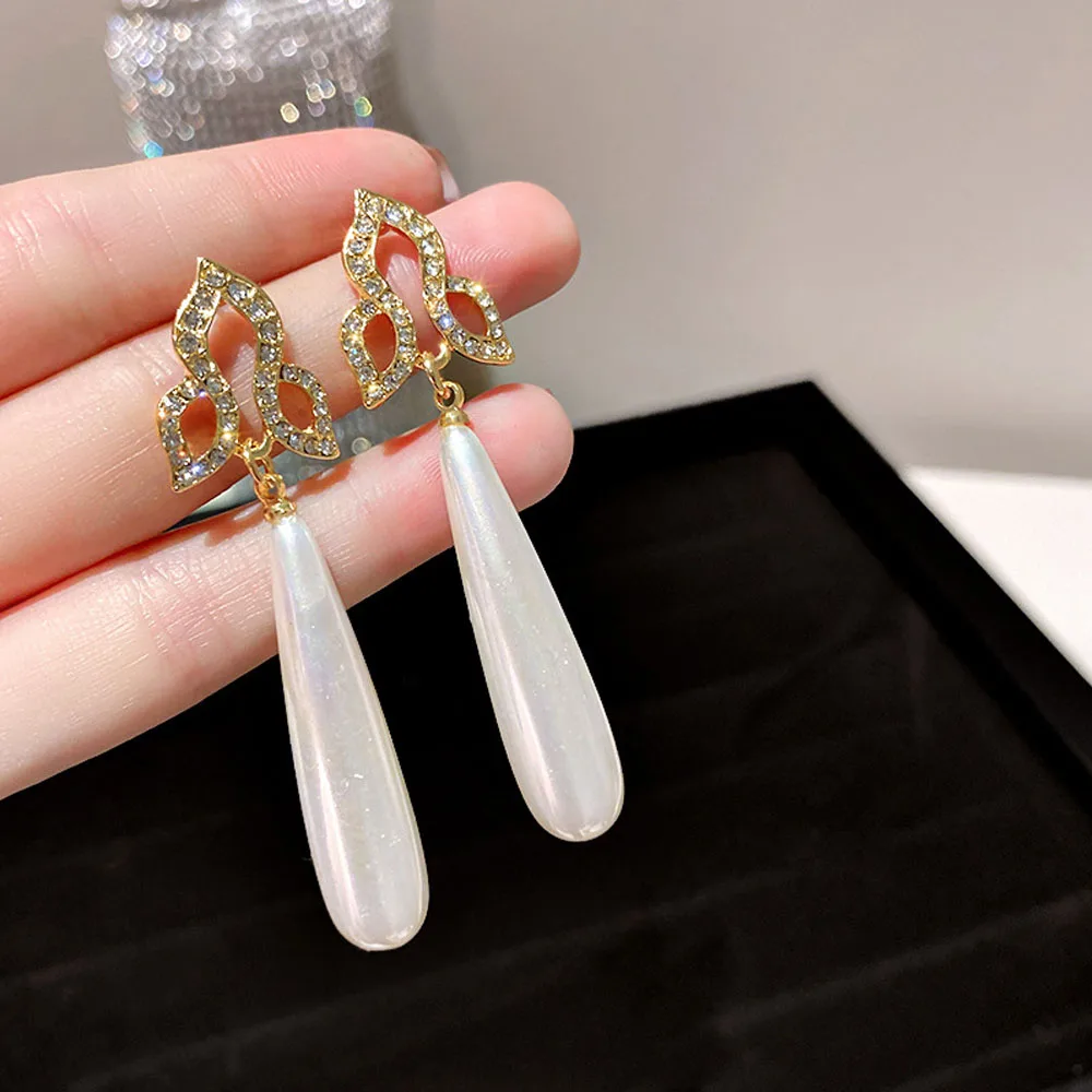 Преувеличенный новые жемчужные серьги-кисточки чистый красный выразительная