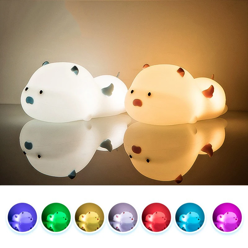 

USB LED lamp Silicone Night Light Cute Animal Soft Cartoon Ambient Lamps For Children Bedroom Baby Christmas Gift Sleeping Light