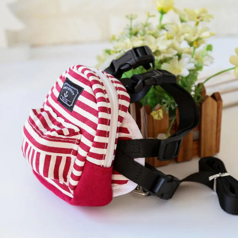 Новый Джинсовый Рюкзак в полоску для собак переноска щенков кошек с поводком