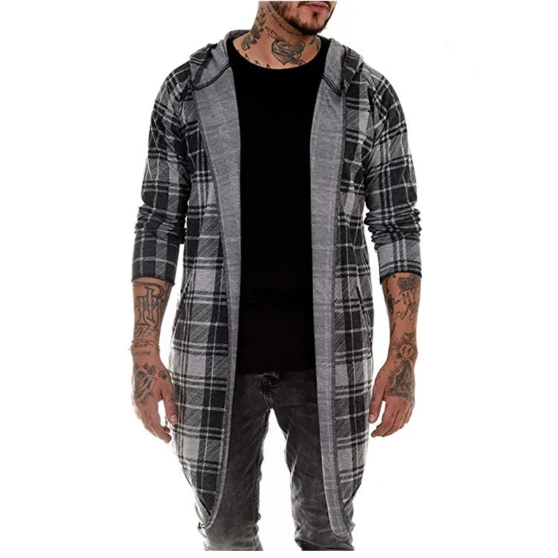 

Long lapel trench coat for men in men's casual trench coat