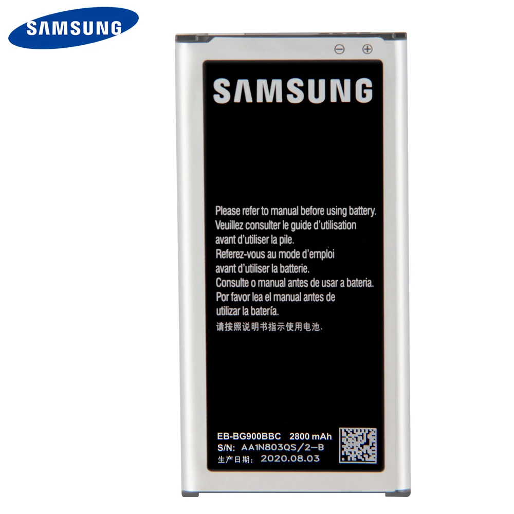 Оригинальный аккумулятор Samsung EB BG900BBE BG900BBU для S5 G900S G900F G900M G9008V 9006V 9008W 9006W G900FD NFC 2800