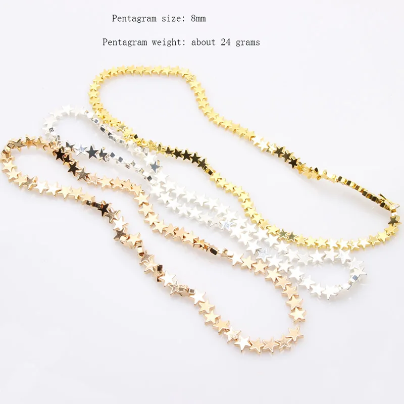 Бусины из натурального камня в виде пентаграммы звезды черного золотого