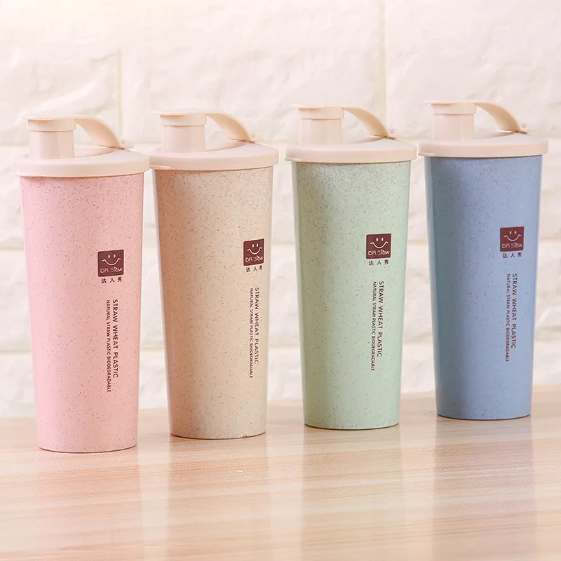 Шейкер для протеин бутылка воды из пшеничной соломы без БФА миксер шейкер