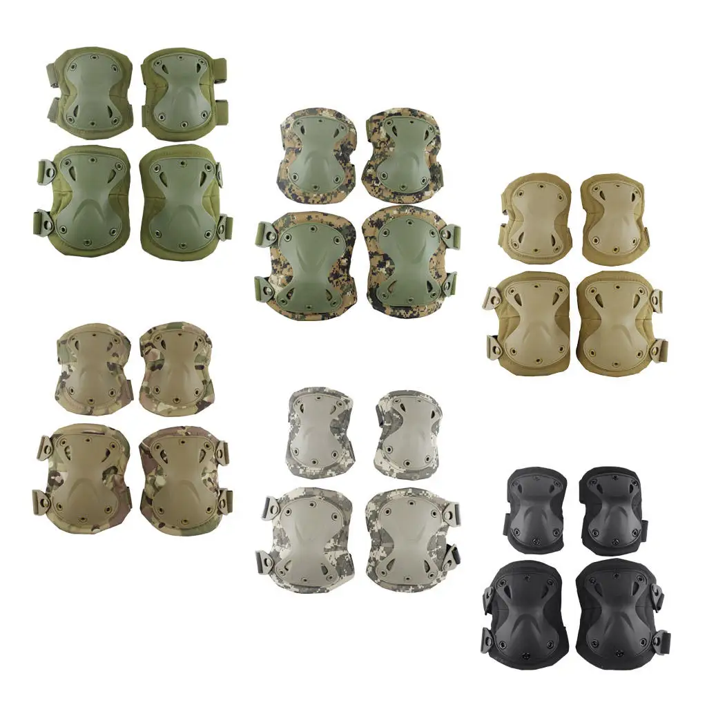 

4pcs Adjustable Knee Pads Elbow Pads Protector Bicycle Cycling Bike Racing Tactical Skate Protective Guard