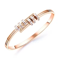 fashion white cubic zircon bracelets for women fine jewelry ladies rose gold color bracelets bangles for female 2019