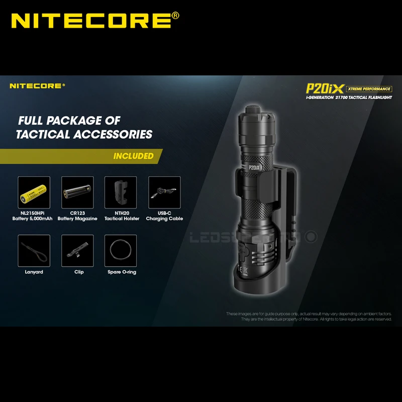 4000 люмен Nitecore P20iX USB C Перезаряжаемые Тактический плавный тусклый фонарь с