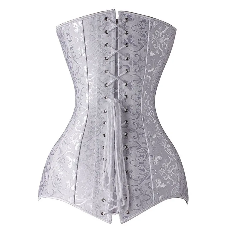 

Long Corset Plus Size 14 Steel Boned Korset Gothic Women Overbust Korsett Hip Cover Corselet Steampunk Body Korse Cummerbunds