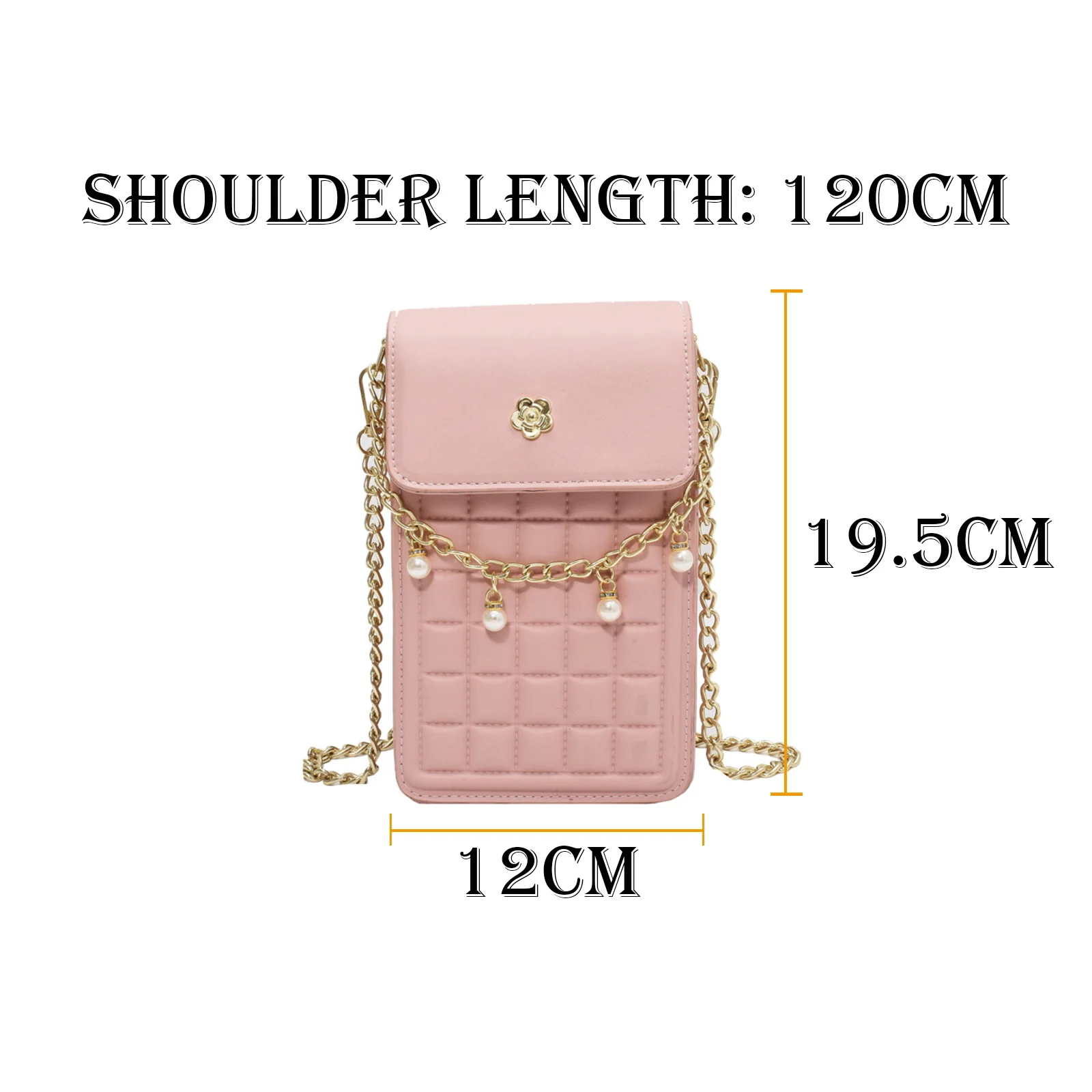 

Summer Women Shoulder Bag Metal Chain Plaid Small Phone Bag 2021 Concise Fashion Style Box Fresh Female Bag WB4043