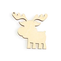 lucky deer shape mascot laser cut christmas decorations silhouette blank unpainted 25 pieces wooden shape 1427