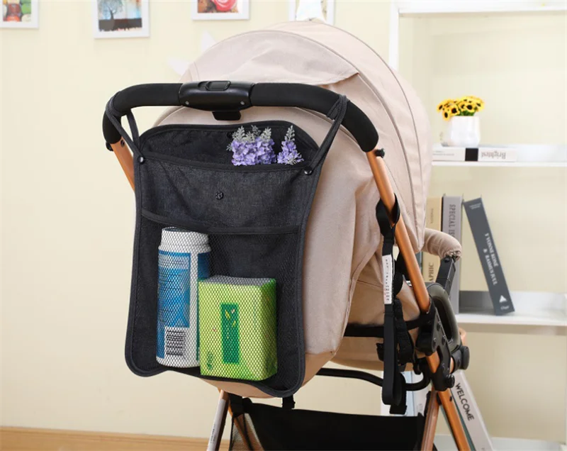 Baby Stroller Net Pocket Infant Mesh Bottle Diaper Storage Organizer Bag Holder Large Size Hanging Accessories | Мать и ребенок