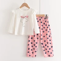 girls long sleeved wooden ear print t shirt trousers suit baby girl clothes girls clothing set christmas outfit girls outfits