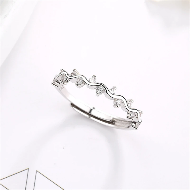 Кольцо на палец с геометрическим узором женское кольцо фианитом Rng R285 2019 |