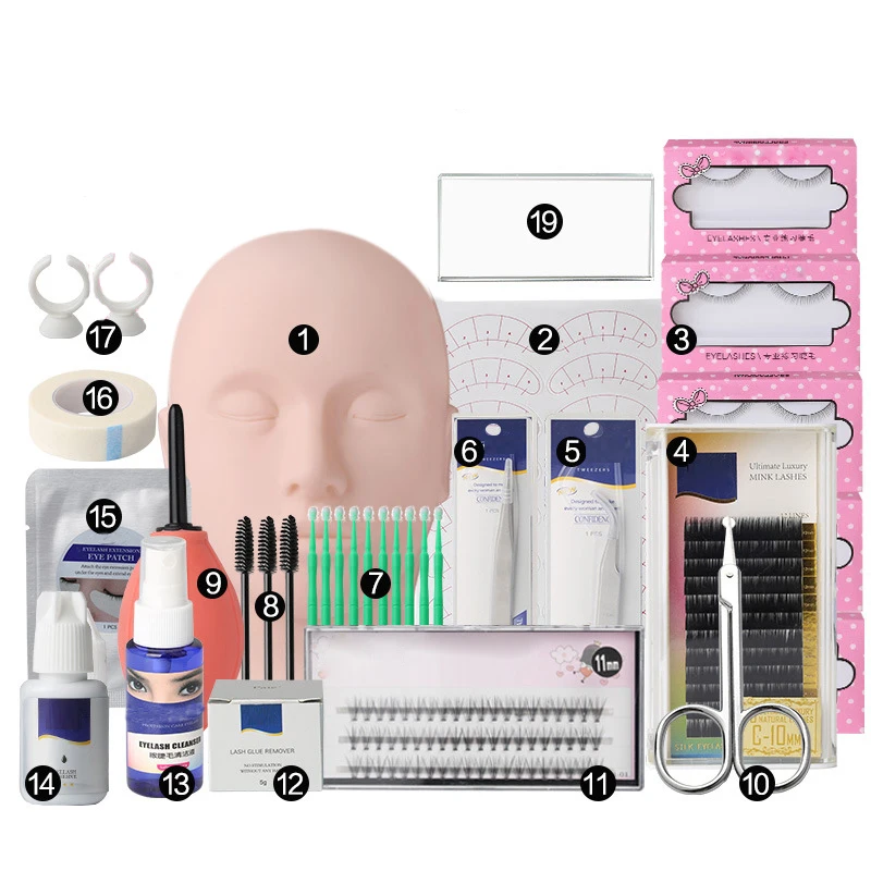 18 шт./компл. макияж костюм ресница для обучения Набор накладных ресниц