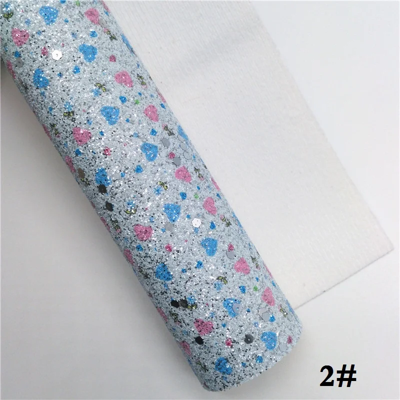 2 Glitterwishcome 21X29 см А4 Размер синтетическая кожа, сердца блеск с принтом кожа, искусственная из искусственной кожи Ткань Винил для бантов, GM601A - Цвет: 2