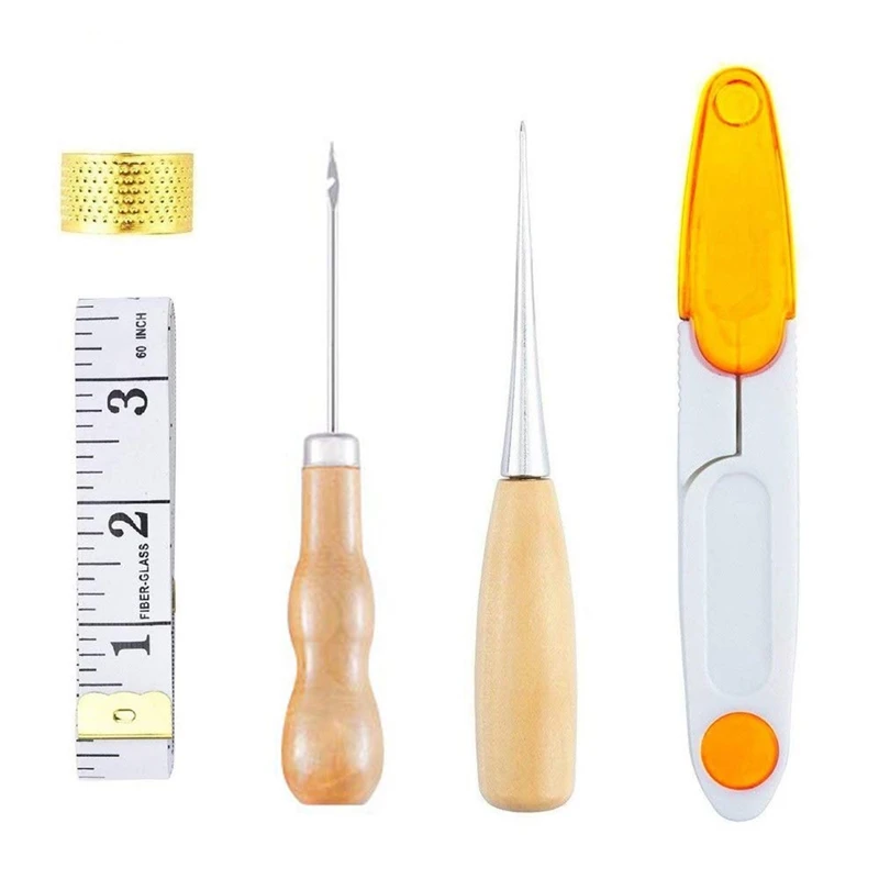 Upholstery Repair Kit 29-Pack Leather Craft Tool Hand Sewing Needles Canvas Thread and Tape Measure Large-E | Дом и сад