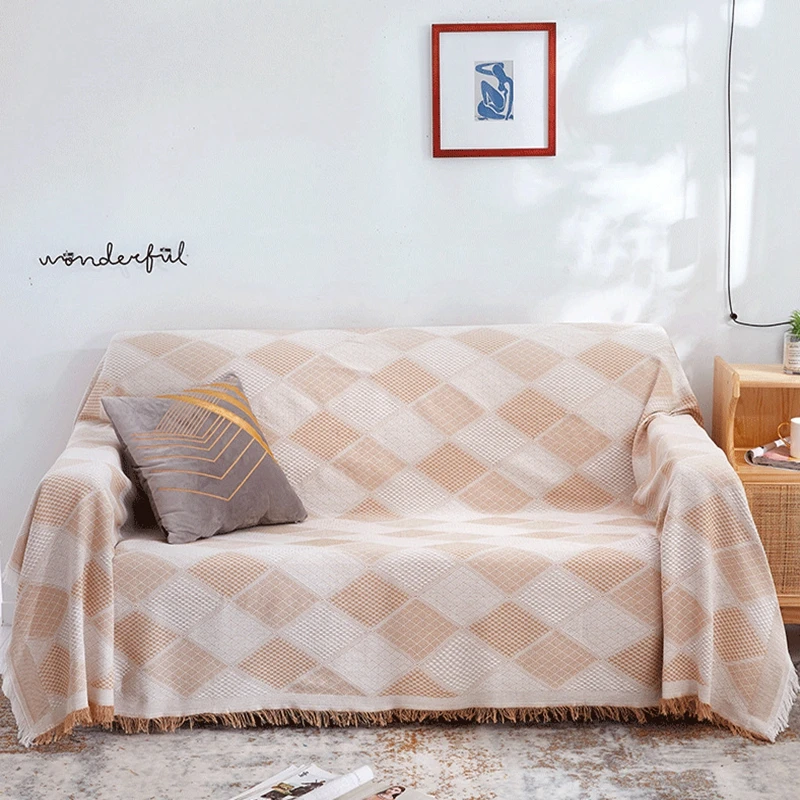 Однотонный простой чехол от пыли для дивана Macarons многофункциональное мягкое