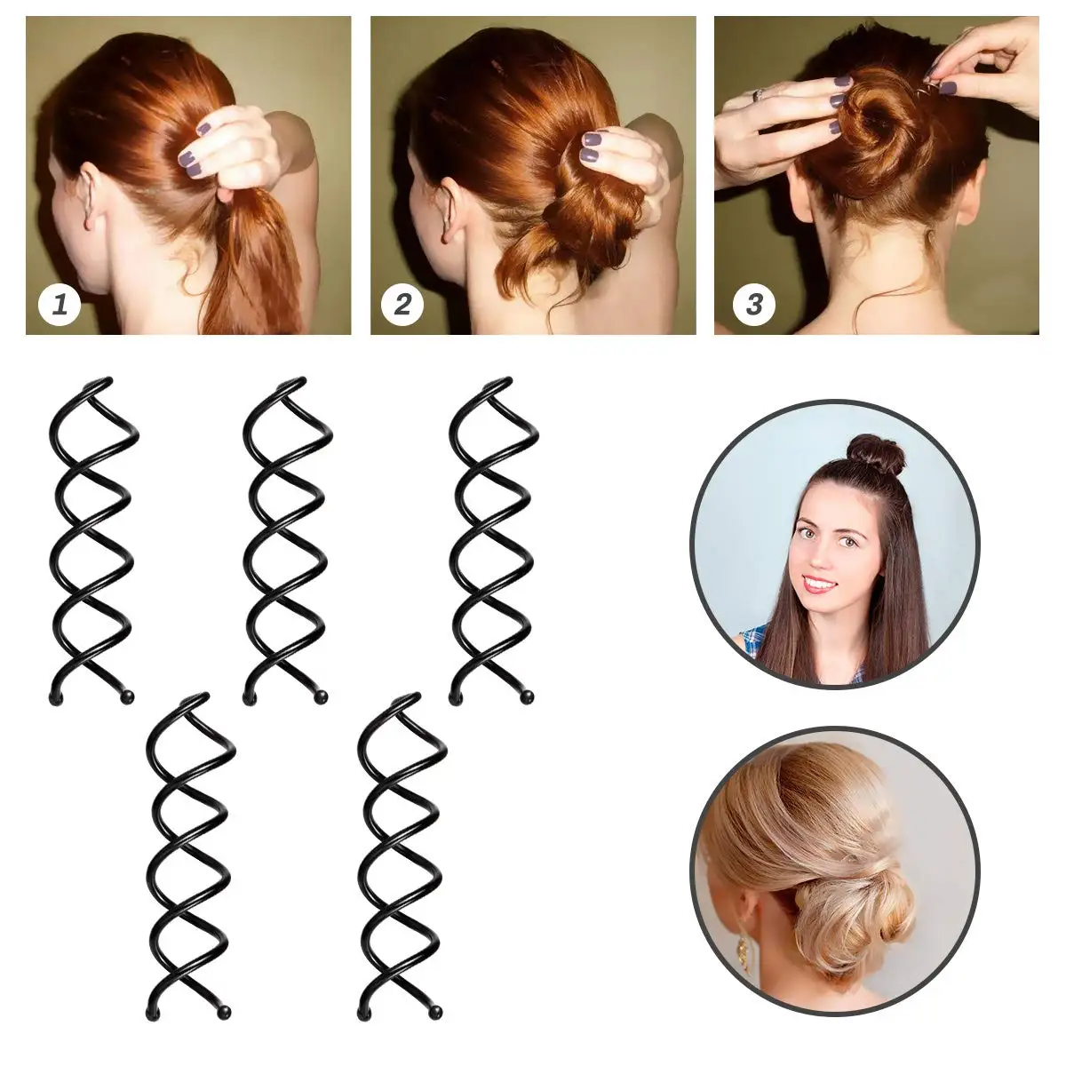 

1 Set Hair Styling Tool Hair Clip Set Maker Hairpin Bang Sticker Kit Braid Twist Set Portable Hairdressing Safety Elements