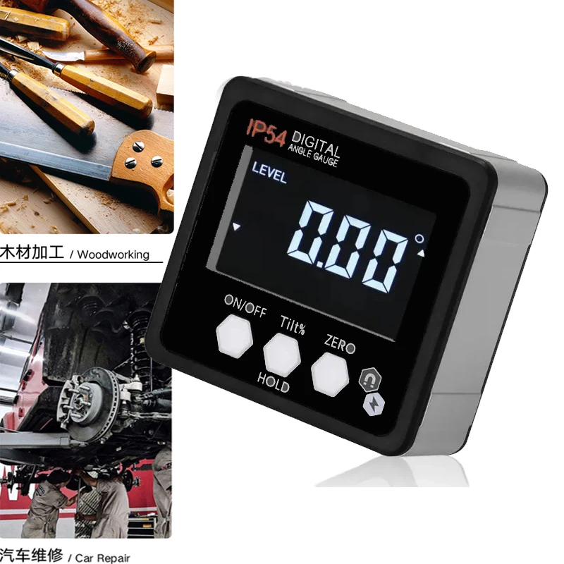 

Цифровой угломер, транспортир с магнитным основанием, 4 х90 °