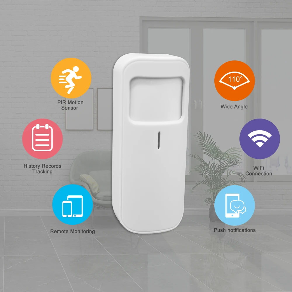 

WIFI PIR Motion Sensor Wireless Passive Infrared Detector Security Burglar Alarm Sensor Tuya APP Control Smart Home