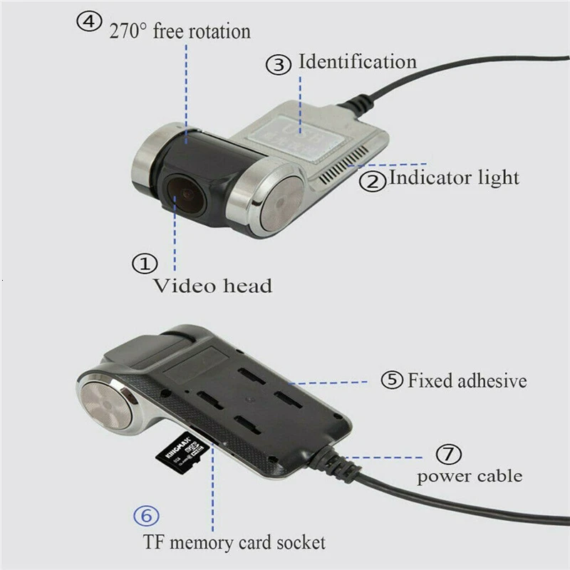 Arival USB автомобильный видеорегистратор для вождения, камера HD 1080 P, ночная версия 170, широкоугольный видиореджистратор, автомобильная камера, регистратор
