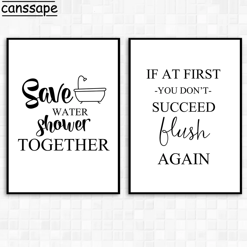 Забавная Настенная картина для ванной холст кавычки иллюстрация принт унитаз
