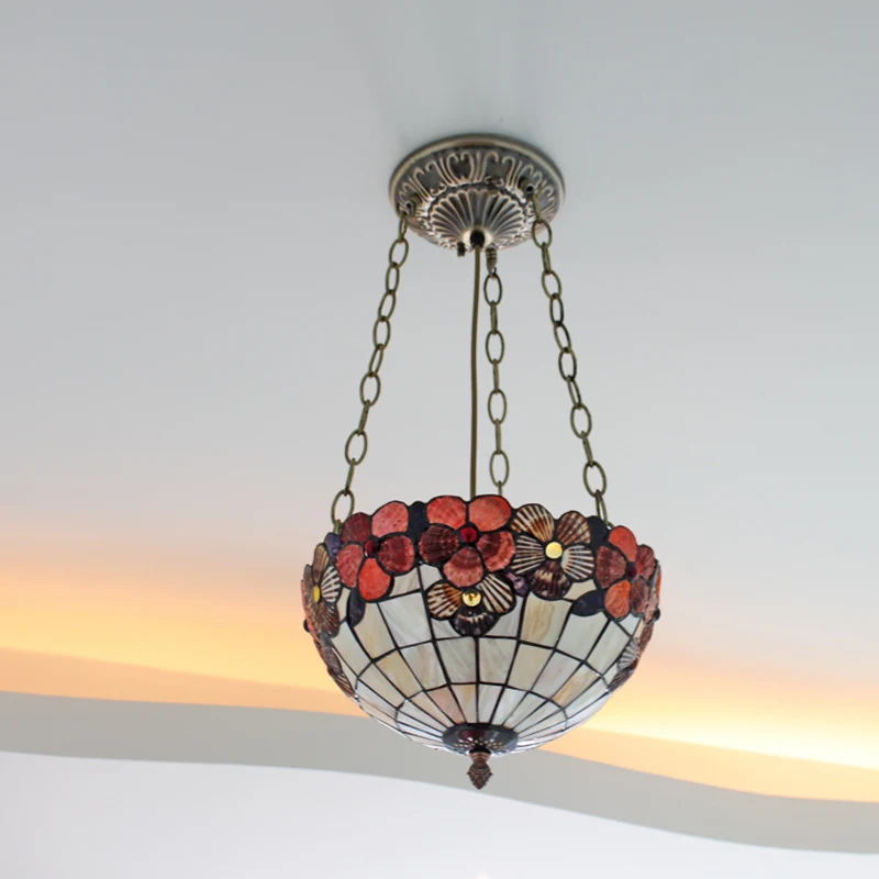 

Europe Nature Shell Pendant Light Flower Bedroom Stairway Lobby Living Bed Room Hanging Light E27 luminaire