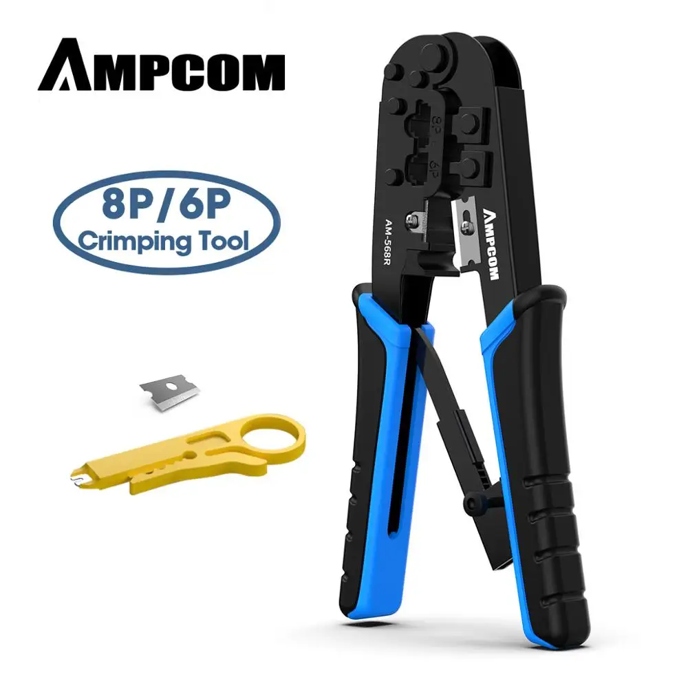 Ampcom rj45 щипцы RJ11 RJ45 обжимной инструмент сети Ethernet LAN Кабель Щипцы Резак для зачистки плоскогубцы для 6P 8 RJ-11/RJ-12 RJ-45