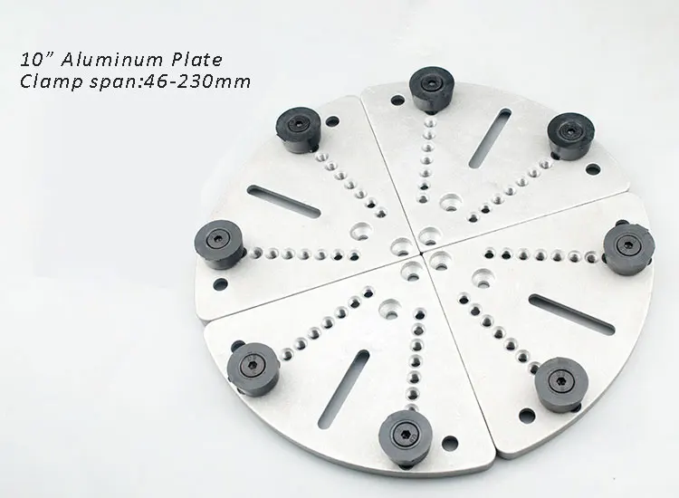 10 inch flat plate 4-кулачковый токарный станок по дереву, самоцентровый набор, токарный станок по дереву, аксессуары, костюмы, прокручивающийся патрон, 4 количества патронов - Цвет: 10 inch flat plate