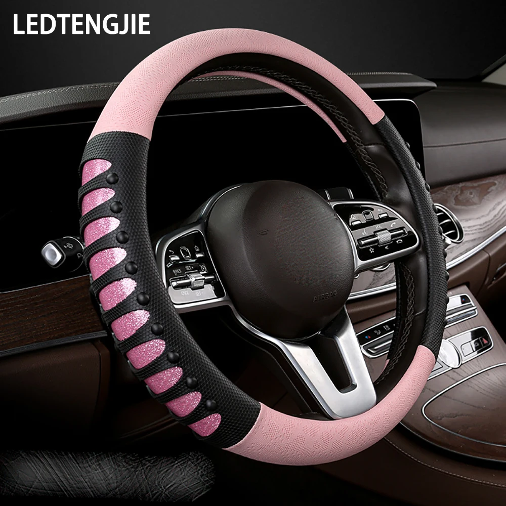 

LEDTENGJIE Car Steering Wheel Cover Massage Silicone Breathable Non-slip Sweat-absorbent Fashion Interior 1