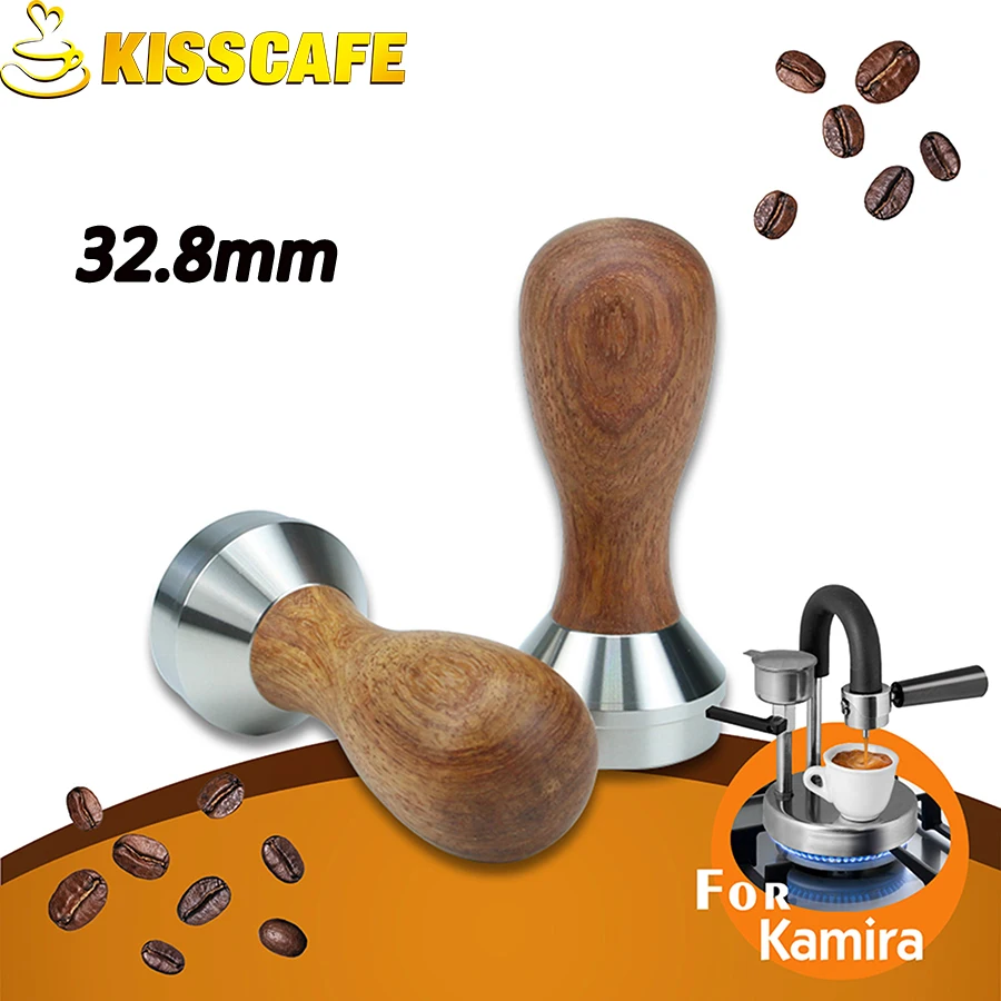

32.8mm Coffee Tamper Stainless Steel Base Dalbergia Odorifera Handle Tamper Coffee Powder Hammer Tools Accessories free shipping
