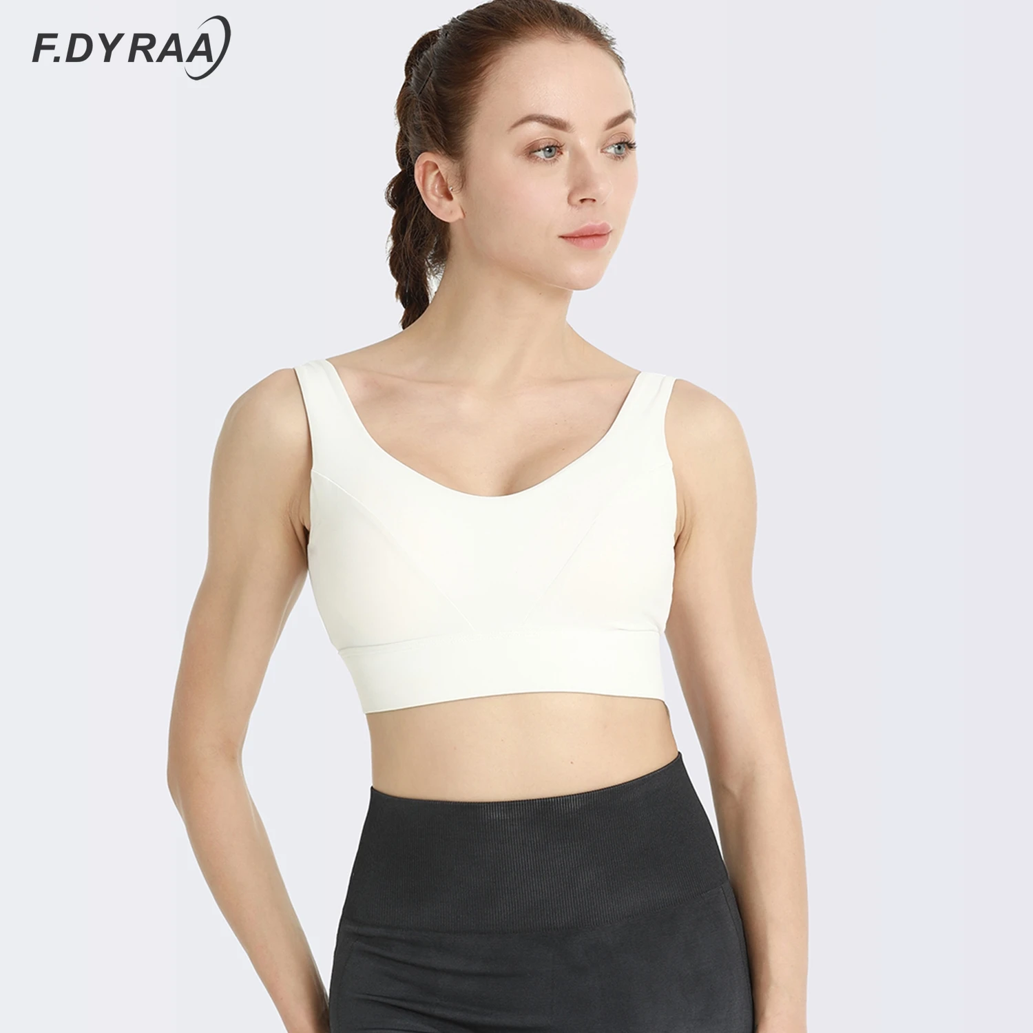 

F.DYRAA Women Sexy Sports Bra Yoga Crop Top Gym Fitness Push Up Underwear Workout Shockproof Vest Running Seamles Sportswear Bra