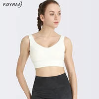 f dyraa women sexy sports bra yoga crop top gym fitness push up underwear workout shockproof vest running seamles sportswear bra