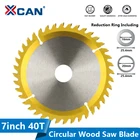Диск для циркулярной пилы XACN, 7 дюймов, 40T, с твердосплавными наконечниками, для резки дерева, ПВХ, пластика, с титановым покрытием