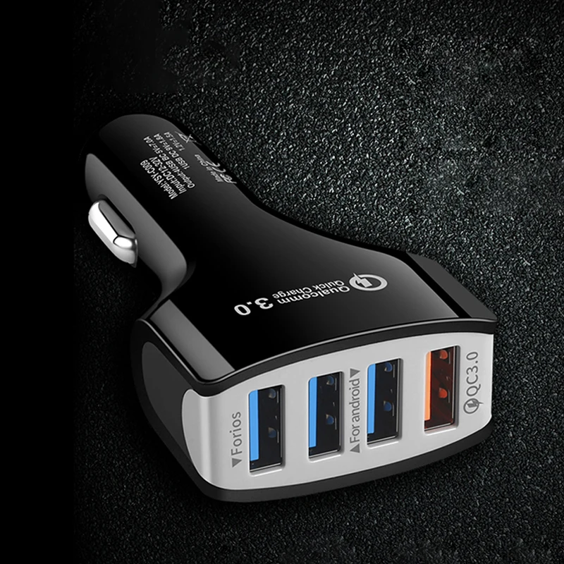 Автомобильное зарядное устройство с несколькими USB портами QC3.0 быстрая зарядка