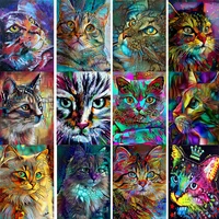 diy 5d colorful graffiti diamond painting full drill animals cat round square diamond embroidery kit home decoration crafts