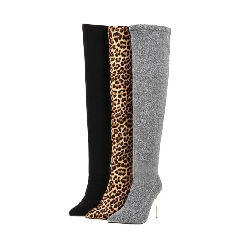 Женские высокие сапоги на тонком каблуке женские до бедра из искусственной кожи