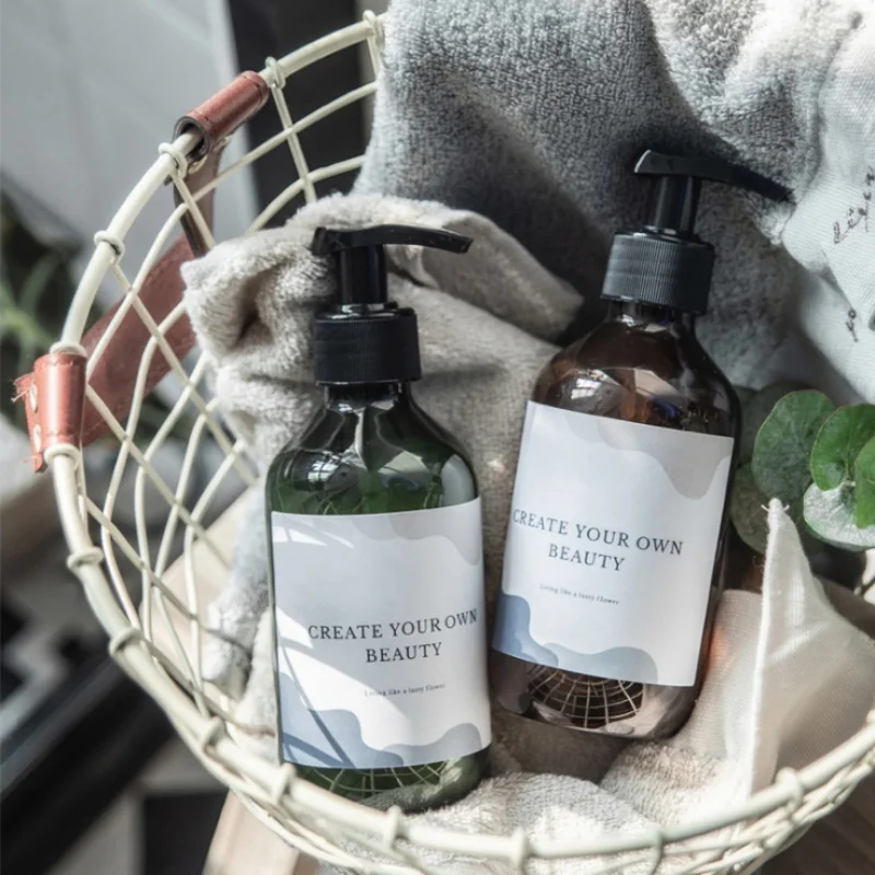 Лосьон Sub bottle большая емкость шампунь гель для душа пустая бутылка янтарный 500 мл