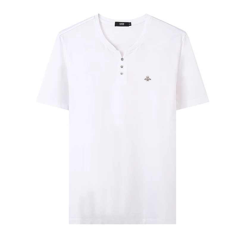 

LKSD men's t-shirt youth fashion solid color v-neck short-sleeved simple casual men's t-shirt top U050500056
