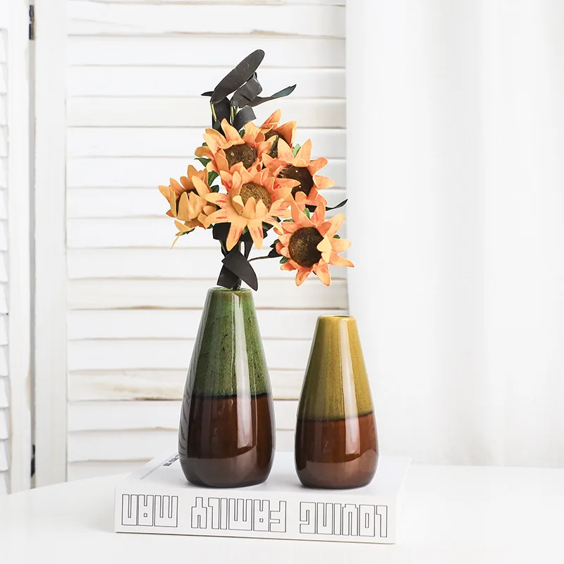 

Creative Mini Ceramic Vases Hydroponic Plant Handmade Flowerpot Flower Arrangement Bonsai Home Living Room Decor Ornaments Gifts