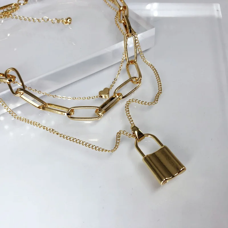 Популярное женское ожерелье TOTASALLY в стиле панк с золотым слоем цепочка на