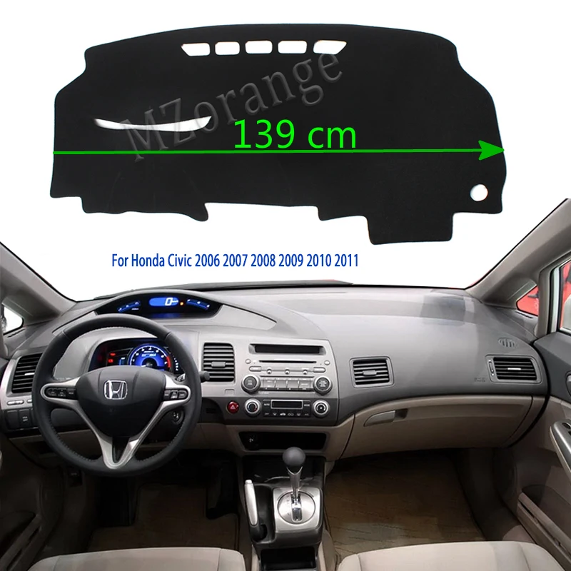 Приборной панели автомобиля мат крышка для Honda Civic 2006 2007 2008 2009 2010 2011 Pad козырек от солнца инструмент Панель ковер автомобиля Средства для укладки волос