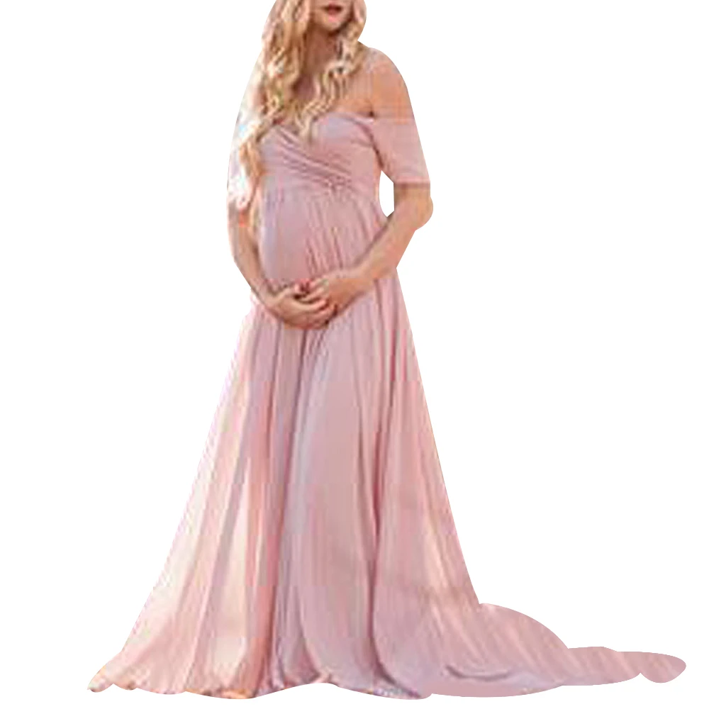 Сексуальное платье для беременных платья макси фотосессии одежда 2019 с открытыми